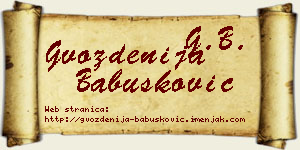 Gvozdenija Babušković vizit kartica